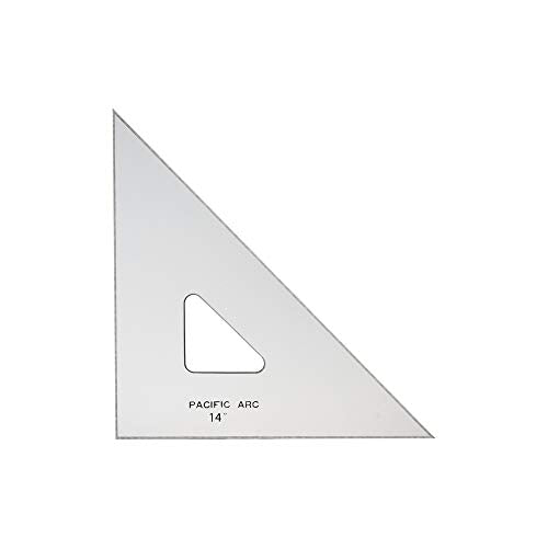 Pacific Arc Drafting Triangle, 14-inch, 45/90 Degrees, w/Inking Edge, Topaz - color: Topaz, size: 14-in, 45/90 degrees