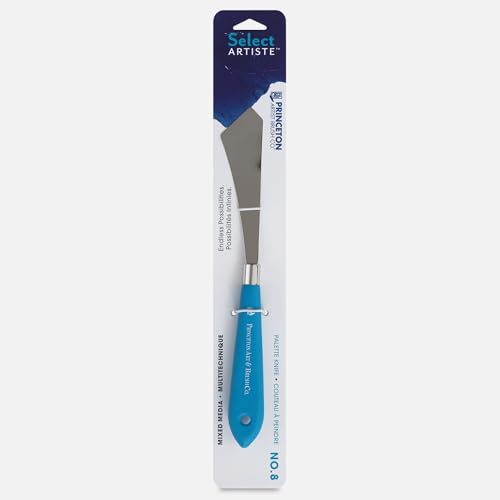 Princeton Select Artiste Palette Knife, Small Multi Angle Scraper, Satin Turqouise Handle, No. 8, Metal, 1 Count - style: Small Multi Angle Scraper No. 8