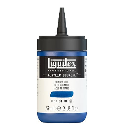 Liquitex Professional Acrylic Gouache, 2-oz (59ml) Bottle, Primary Blue - color: Primary Blue