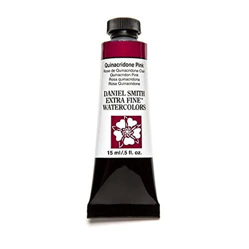 Daniel Smith 284600095 Extra Fine Watercolor 15ml Paint Tube, Quinacridone, Pink, 0.5 Fl Oz (Pack of 1) - color: Pink