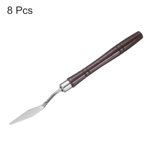 HARFINGTON 8pcs Palette Knife Painting Tool 6.3" Pointed Stainless Steel Blade Plastic Handle Spatula Painting Pallet Knife for Oil Canvas, Red - color: Red
