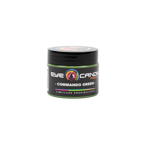 Eye Candy Resin Pigment Paste – Highly Pigmented Epoxy Color, 2 oz, Solid Non-Metallic, Mixable for Custom Shades (Commando Green) - color: Commando Green