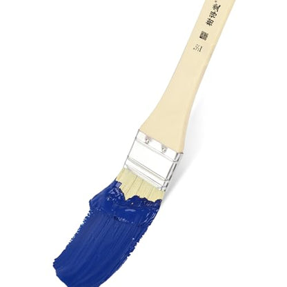 XDT#2806 Hake Artist Paint Brush 12 Piece Set #0.98in, Hog Bristle Flat Brushes for Painting, Acrylic Oil Watercolor - size: #1 12Pc Set