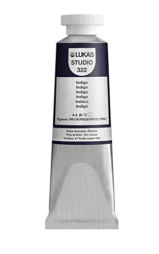 Lukas Studio Artist Oil Color Paints - High-pigment oil paint made with natural binder for artist, painting, & more! - [Indigo - 37 mL] - color: Indigo, size: 1.3 Fl Oz (Pack of 1)