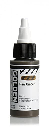 GOLDEN High Flow Acrylics, Raw Umber, 1 fl. oz. Bottle, Professional Acrylic Paint, Opaque - color: Raw Umber