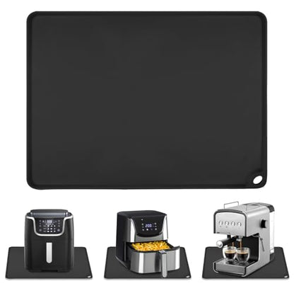 Standard Silicone Mat,Black Baking Mat-Food Grade Kids Dinner Table Placemat Non Slip Counter Mat with Raised Edges Heat Resistant Mat for Air Fryer Nonstick Pastry Dough Mat(1 Pack 23.6'' x 15.7'') - color: Black-raised Edge, size: 23.6"L x 15.7"W