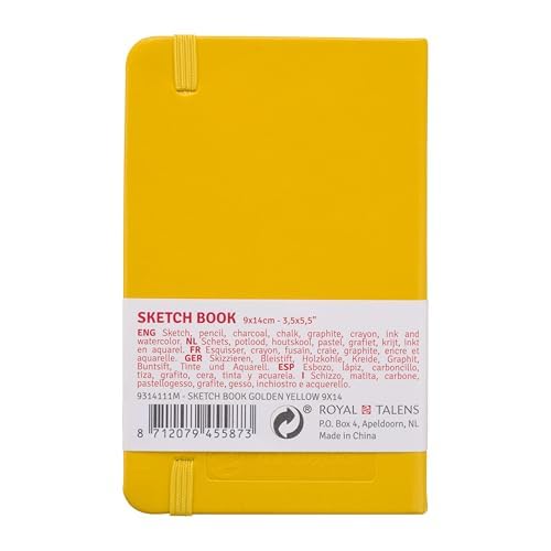 Royal Talens T9314-111M 441769 Talens Art Creation Sketchbook Drawing Notebook 3.5 x 5.5 inches (9 x 14 cm), Golden Yellow - color: goldenyellow, size: 9×14cm