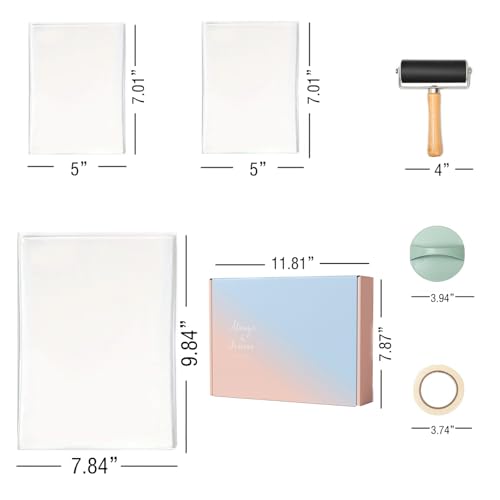 Gel Printing Plate Kit 2 - 5x7" & 8x10" Reusable Gelli Plates for Mono printing, Art Printmaking, Card Making & Scrapbooking - Eco-Friendly, Easy to Clean, Complete Starter Set with Tools