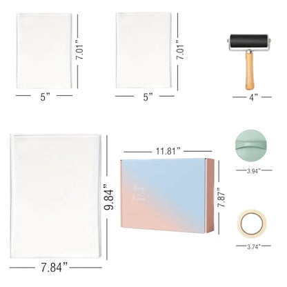 Gel Printing Plate Kit 2 - 5x7" & 8x10" Reusable Gelli Plates for Mono printing, Art Printmaking, Card Making & Scrapbooking - Eco-Friendly, Easy to Clean, Complete Starter Set with Tools