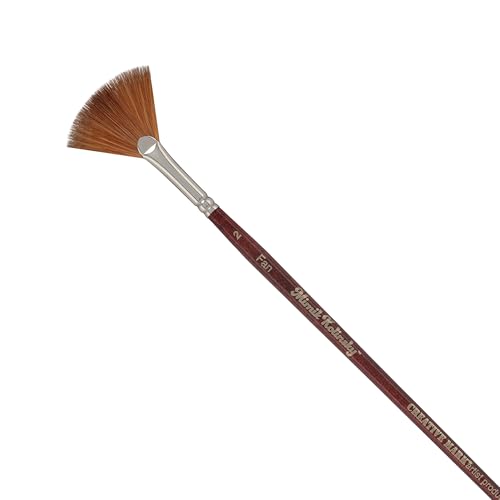 Creative Mark Mimik Kolinsky Watercolor Brush - # 2 Fan - Short Handle Synthetic Paint Brush - Handmade in Germany - Synthetic Sable Paint Brushes for Professional Artists - Animal-Friendly - size: 2