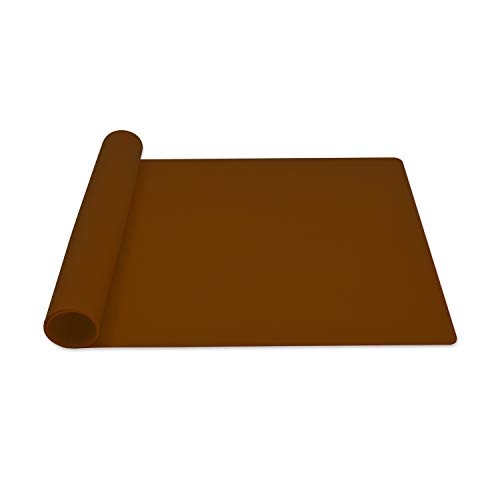 Silicone Placemats, Food-Grade Non-Slip Waterproof, Dining, Stain Resistant, Countertop Protector, Kitchen Counter Mat, Heat Resistant, Baking mat Dishwasher Safe (23.6"×15.7"-1pack, Coffee) - color: Coffee, size: 23.6"×15.7"-1pack