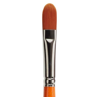 KINGART Premium Radiant 6500-12 Filbert Series Artist Brush, Synthetic Taklon Hair, Short Handle, Acrylic, Oil and Watercolor Painting, Size 12 - size: 12