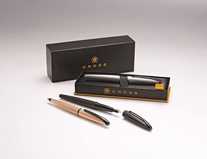 Cross ATX Refillable Fountain Presented in a Luxury Gift Box - Medium Point, Black Ink, Sandblasted Rose Gold