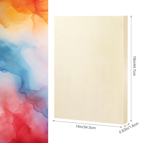 8 Pack Wood Canvas 14x18 Inch Wood Panels Smooth& Textured Pine Wood Boards for Oil Watercolor Art DIY Cratfs by Artists & Hobbyists - size: 14*18in