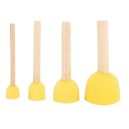 Wooden Foam Brush Painting Painting Art Furniture Game Paint, 4 Pieces of Foam Foam for Children, Assorted Sizes