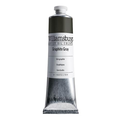Williamsburg Artist Oil Colors by GOLDEN, Graphite Gray, 150 ml tube, Professional Oil Paint, Opaque - color: Graphite Gray, size: 5.07 Fl Oz (Pack of 1)