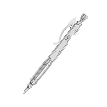 Luxury Bolt Action Pen: Heavy-Duty Stainless Steel EDC Ballpoint Pen with Retractable Mechanism and Pocket Clip - Refillable, Designed for Smooth Writing - style: Business Pen