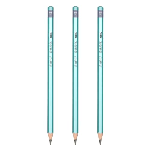 PATIKIL 4B Drawing Pencils for Sketching, Set of 3 Hexagonal Graphite Sketch Pencils Professional Sketching Art Supplies for Drawing Shading Writing Art Artists Beginners, Black - style: 4B