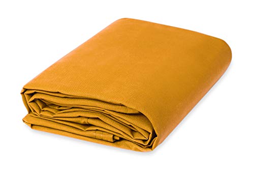 CCS Cotton Canvas Fabric (10oz) – Heavy Duty Duck Cloth for Apparel, Bags, Upholstery, Crafts & Decor – Reusable & Washable Cotton Canvas Bolt (5-Yard, Gold) - color: Gold