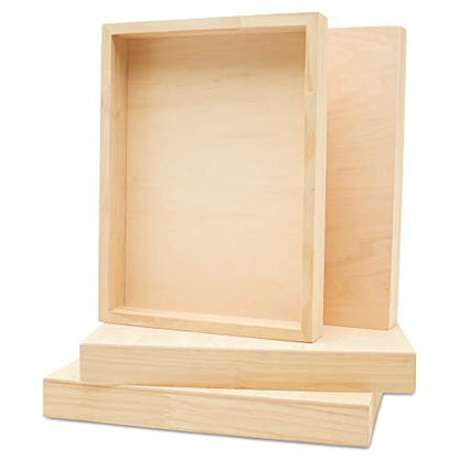 Painting Panels 9 x 12 x 1-1/2-inch, Pack of 4 Blank Wooden Signs for Crafts, Wood Cradled Panels for Home Decor, by Woodpeckers - size: 9 x 12 x 1-1/2 inch