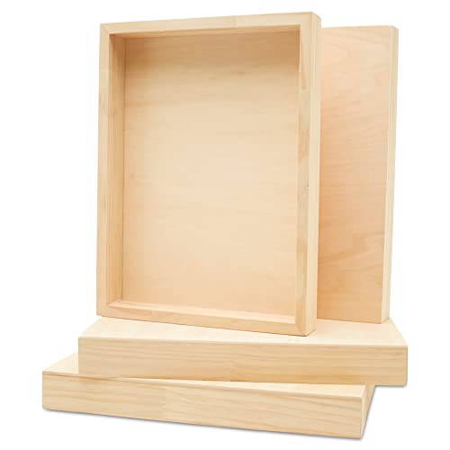 Painting Panels 9 x 12 x 1-1/2-inch, Pack of 4 Blank Wooden Signs for Crafts, Wood Cradled Panels for Home Decor, by Woodpeckers - size: 9 x 12 x 1-1/2 inch