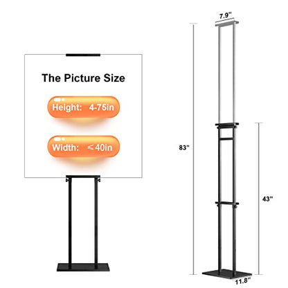 WHAUU 2Pack Sign Holder Display Stand,Heavy Duty Adjustable Pedestal Sign Stand Up to 75 inch,Double-Sided for Board & Foam,Sign Stand with Base,Fit Wedding,Restaurant,Business(Poster not Included) - size: 75 inch-2PACK
