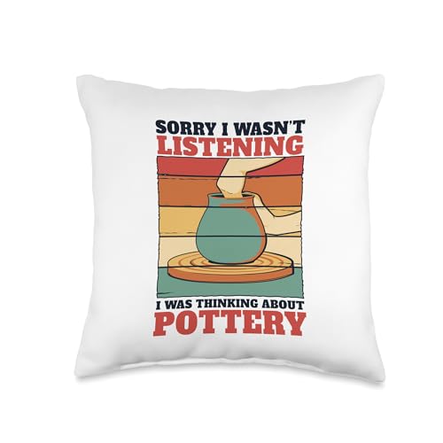 Professional Pottery Aprons Love Tools Kit Gifts Was Thinking Wheel Hobby Pro Pottery Throw Pillow, 16x16, Multicolor - size: 16x16
