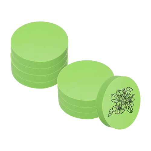PATIKIL 8Pcs 2" Rubber Carving Blocks, Soft Linoleum Art Carving Block Round Crafts Stamp Making for Printmaking Stamps Carving Supplies, Green - color: Green
