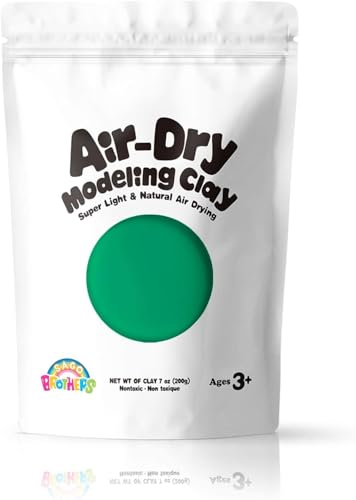 Sago Brothers Modeling Clay for Kids - Green, 7 oz Molding Magic Clay for Kids Air Dry, Super Soft Clay for DIY Slime, Ultra Light Air Dry Modeling Clay for Toddlers Children Teens | Molding magic clay for kids air dry, super soft for DIY slime. Ultra lig