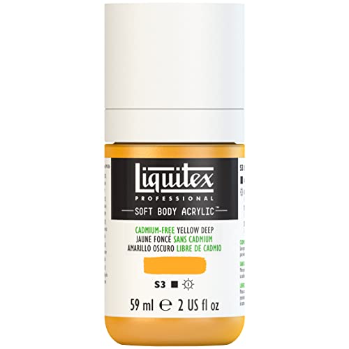 Liquitex Professional Soft Body Acrylic Paint, 59ml (2-oz) Bottle, Cadmium-Free Yellow Deep - color: Cadmium-free Yellow Deep, style: 2-oz Bottle