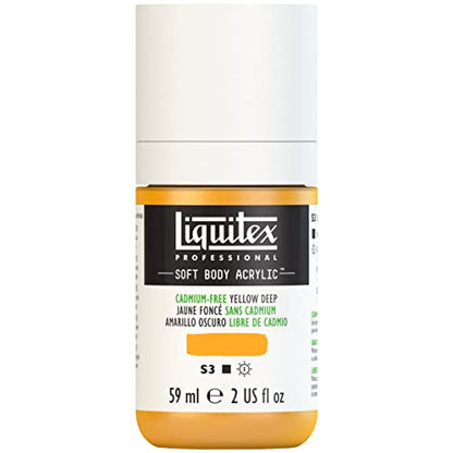 Liquitex Professional Soft Body Acrylic Paint, 59ml (2-oz) Bottle, Cadmium-Free Yellow Deep - color: Cadmium-free Yellow Deep, style: 2-oz Bottle