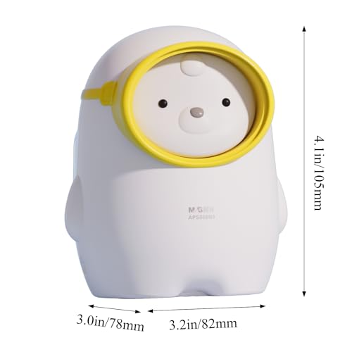 M&G Electric Pencil Sharpener, Portable Pencil Sharpener Battery/USB Dual Power Operated Sharpener for Pencils Kids Students Home Classroom School Office (Cute Bear) - color: White