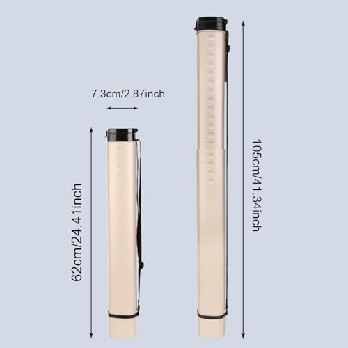 HouseVibe Extendable Poster Tube Telescoping Document Holder Blueprint Storage Case for Maps Painting Paper Art Supplies (1 Tube)- Beige - color: Beige