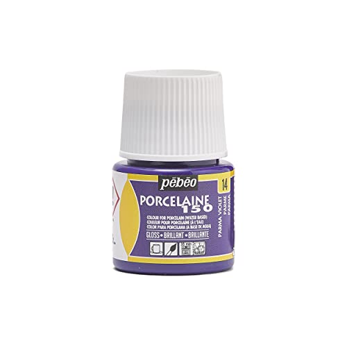 PEBEO Porcelaine 150 Ceramic Paint - Water-Based High-Gloss Color Paints for Porcelain, Premium Art Supplies, Non-Toxic & Heat-Safe, 45 ml Bottle, Parma Violet (024-014) - color: Parma Violet