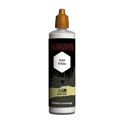 The Army Painter, Warpaints Air: Matt White Airbrush Primer, 100ml Acrylic Paint Primer for Airbrushing and Painting Wargaming Miniatures, Perfect for Dnd & Warhammer Figures