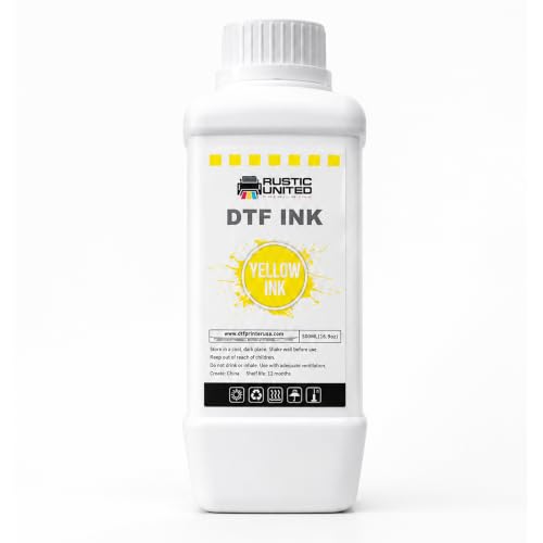 DTF Film Yellow Ink 500ml - Premium Heat Transfer Direct to Film Ink for DTF Printer L1800 XP600 I3200 ET-8550 XP15000 R1390 ET-4800 ET-2800 L800 - color: Yellow, size: 500ml
