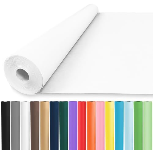 Vanhench White Wrapping Paper Roll 39"×1200" (100FT), Bulletin Board Paper, Arts & Crafts, Bouquet Flower Paper, Painting Drawing Paint Easel Poster Chart Paper, Classroom Art Supplies 70GSM 50LB - color: White, size: 39" X 100'