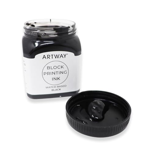 Artway Premium Block Printing Ink - 250ml - Black - Ideal for Relief, Block and Lino Printmaking - color: Black