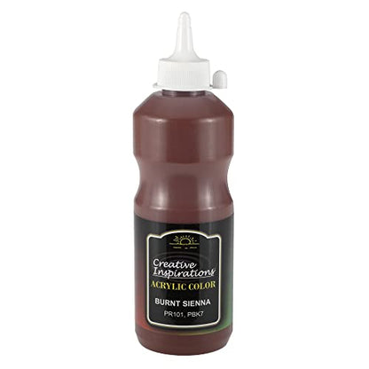 Creative Inspirations Acrylic Paint - Burnt Sienna - 500mL - 2 Pack - Smooth & Creamy Consistency, Vibrant Pigmentation, Great Coverage for Artists - Clean Up with Soap & Water - color: Burnt Sienna, size: 16.91 Fl Oz (Pack of 2)