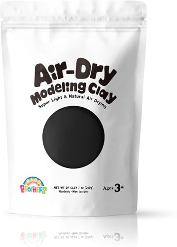 Sago Brothers Modeling Clay for Kids - Black,7 oz Molding Magic Clay for Kids Air Dry, Super Soft Clay for DIY Slime, Ultra Light Air Dry Modeling Clay for Toddlers Children Teens | Molding magic clay for kids air dry, super soft for DIY slime. Ultra ligh