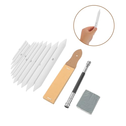Homoyoyo Blending Stumps and Tortillions Set and Pencil Extension Tool 33pcs with Sandpaper Pencil Sharpener Versatile Media Compatibility and Precision Tools Combination for Outdoor