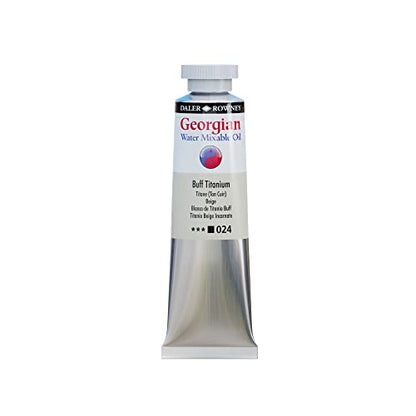 Daler Rowney Georgian Water Mixable Oil Paint Buff Titanium 37ml Tube - Art Paints for Canvas Paper and More - Oil Painting Supplies for Artists and Students - Artist Oil Paint for Any Skill Set