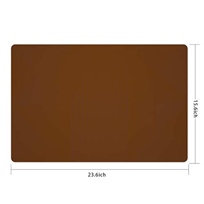 Silicone Placemats, Food-Grade Non-Slip Waterproof, Dining, Stain Resistant, Countertop Protector, Kitchen Counter Mat, Heat Resistant, Baking mat Dishwasher Safe (23.6"×15.7"-1pack, Coffee) - color: Coffee, size: 23.6"×15.7"-1pack