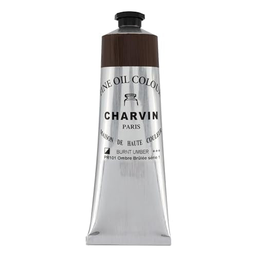 Charvin Extra Fine Oil Paint 150 mL Tube Burnt Umber – Professional Artist Oil Color, Archival Quality, Smooth Finish, Nature-Inspired Tone - color: Burnt Umber