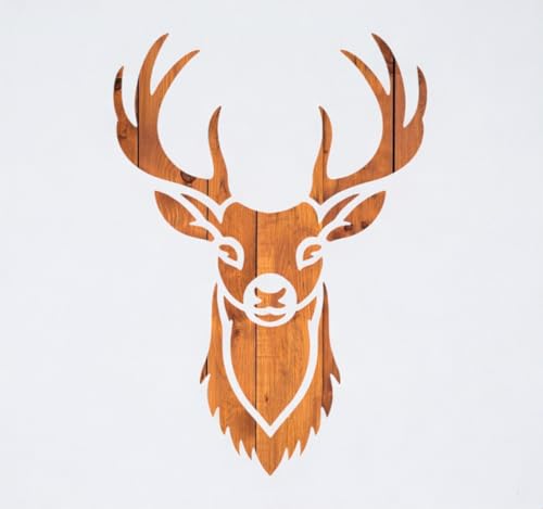 Deer Stencil – Forest Animal Deer Head Buck Outline Template for Painting Crafting Scrapbooking and DIY Projects (Set of 3 Pcs) - style: Deer