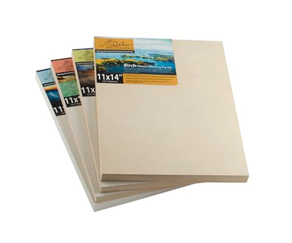 Da Vinci Pro Ultra Smooth Wood Canvas Gesso Board - 2" Deep, 16x16 Pack of 4 White Acrylic Polymer Gesso Panels for Painting Fine Portraits and Ultra Fine Detail Illustrations and Artwork - size: 16x16"