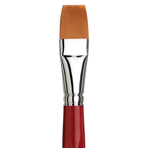 da Vinci Watercolor Series 5880 CosmoTop Spin Paint Brush, Flat Synthetic with Red Handle, Size 20 (5880-20) - size: Size 20, style: Flat