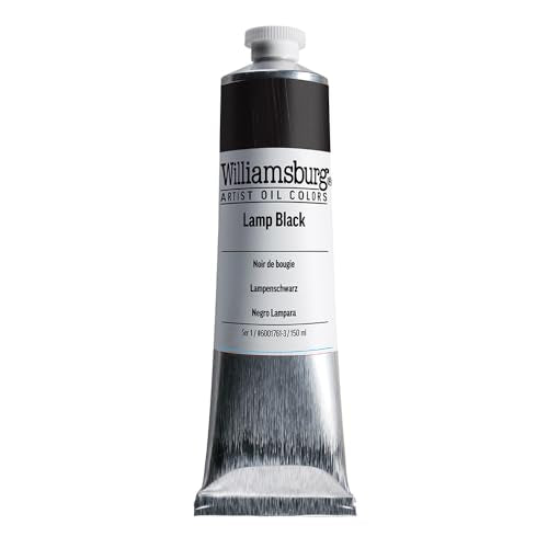 Williamsburg Artist Oil Colors by GOLDEN, Lamp Black, 150 ml tube, Professional Oil Paint, Opaque - color: Lamp Black, size: 5.07 Fl Oz (Pack of 1)