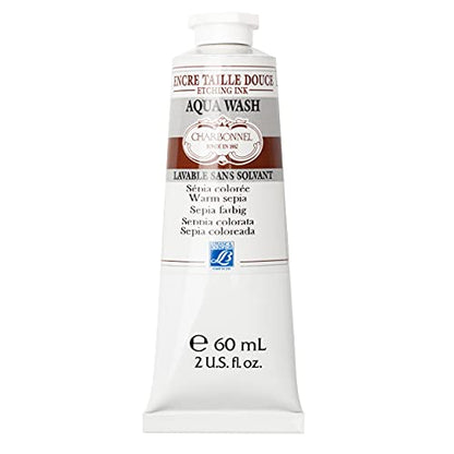 Charbonnel Aqua Wash Etching Ink, 60ml Tube, S3, Warm Sepia 120 - color: Warm Sepia, size: 2 fl oz