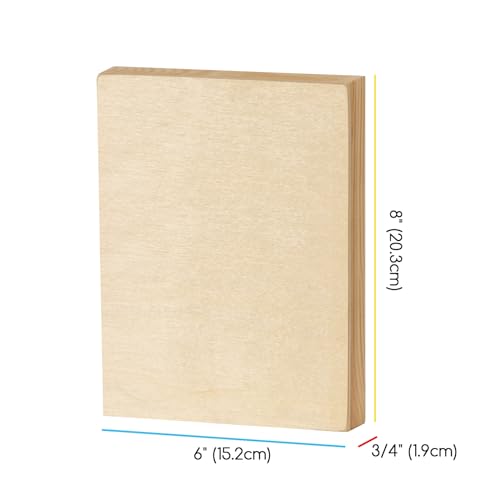 MEEDEN Unfinished Wood Canvas Board: 3/4” Deep 6x8” Wooden Canvas Panel Pack of 6 - Blank Cradled Wood Art Board for Painting - size: 6"x8"- 6 Pack